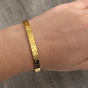 GP SS flower & stone bangle bracelet